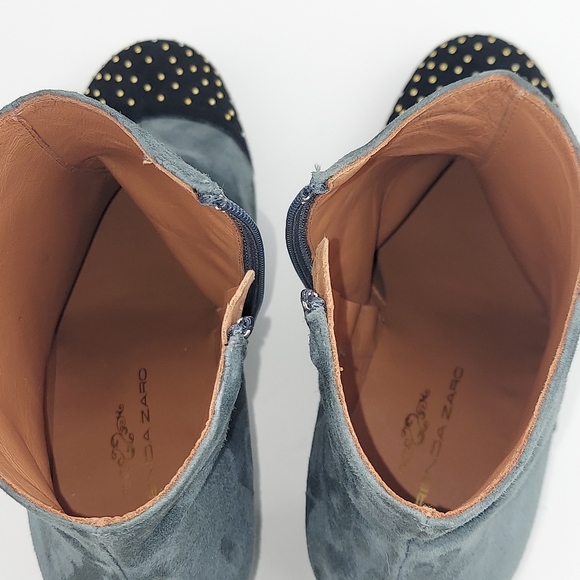 Brenda Zaro Gray Suede Studded Boots 40 - Picture 8 of 15